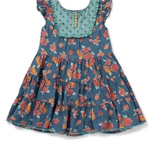 Matilda Jane Blue and Orange Casual Dress with Playful Patterns - Picture 2 of 6